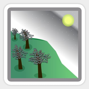 night view in top hill Sticker